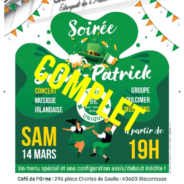 Soirée-concert Saint Patrick au Café de l'Orme