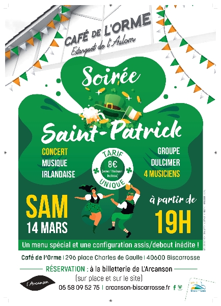 Soirée-concert Saint Patrick au Café de l'Orme